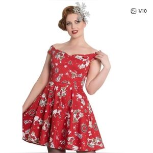 Hell Bunny Red Holiday Retro Dress